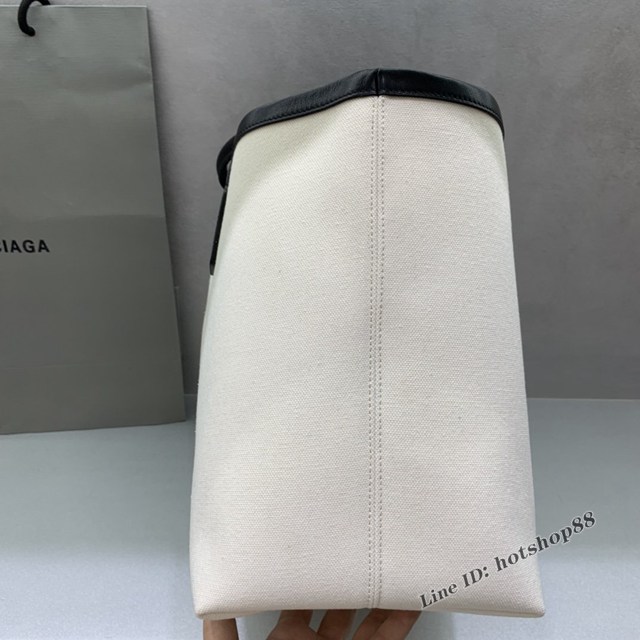 Balenciaga專櫃爆款白色帆布手提包 巴黎世家navy cabas購物袋 fyj1334